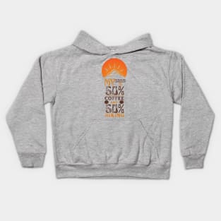 My Brain Is  50% Coffee  And 50% Hiking Kids Hoodie